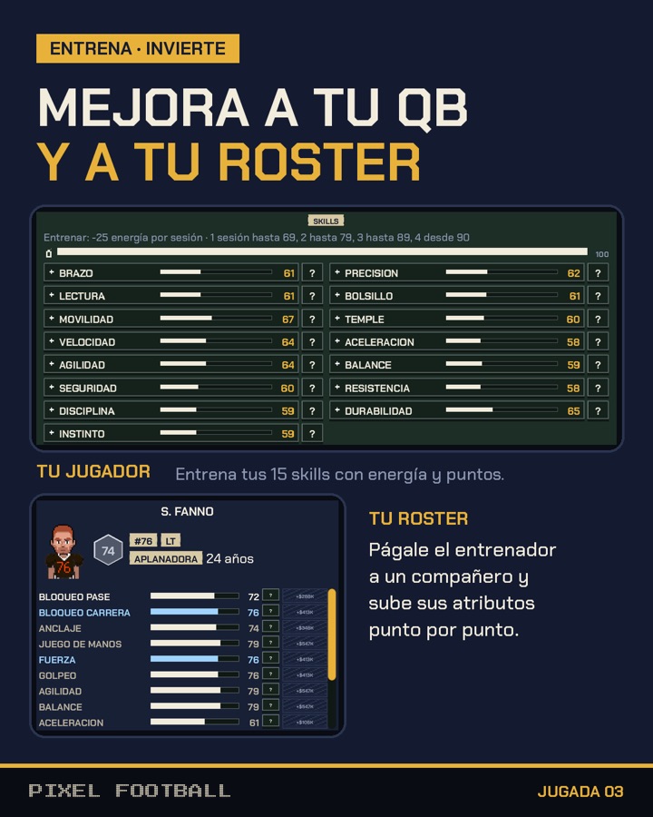 Jugada 03: mejora a tu QB y a tu roster